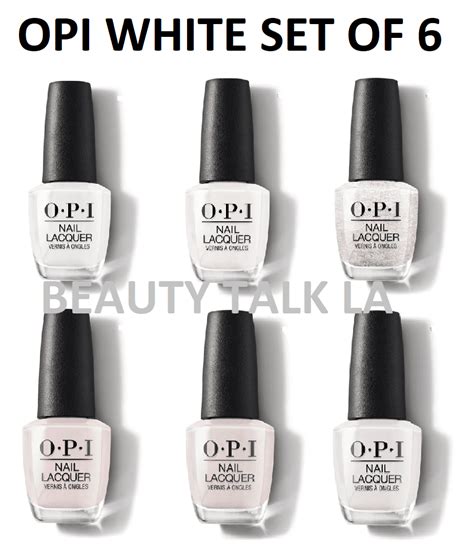 OPI Nail Polish Lacquer [WHITE SET] *SPECIAL* Set of 6 * BEAUTY TALK LA ...