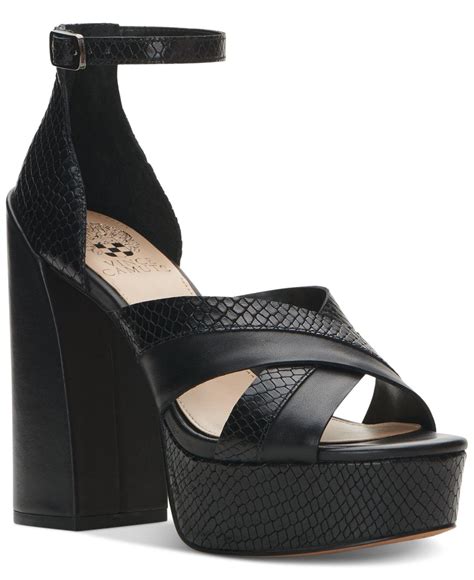 Vince Camuto Gruelie Crossband Platform Sandals In Black Lyst