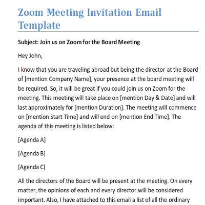 3+ Official Zoom Meeting Invitation Email Templates [WORD & PDF] - Day ...