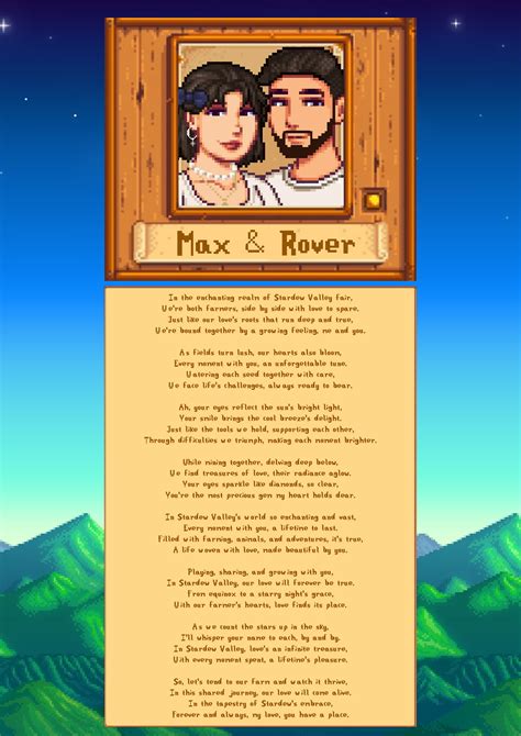 Custom Couple Stardew Valley Love Letter Personalized Couple Etsy