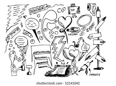 Hipsters Doodle Set Stock Vector Royalty Free Shutterstock