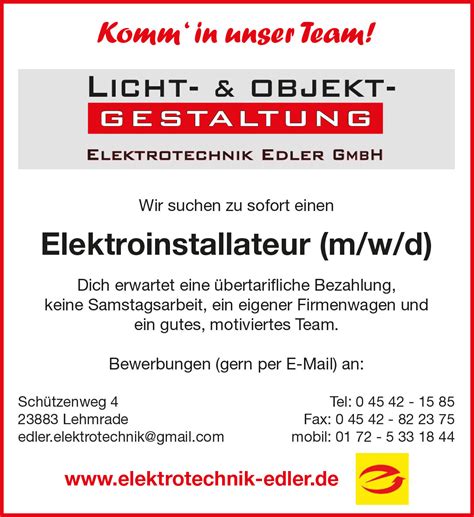 Mitarbeiter Gesucht Elektrotechnik Edler Gmbh