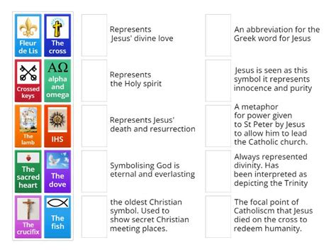 Catholic Church symbols - Match up