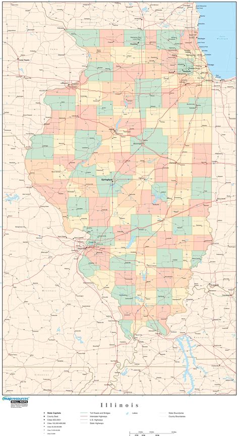 Illinois State Map With Cities And Counties Map