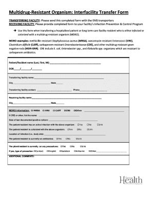 Fillable Online Oswapic Multidrug Resistant Organism Interfacility