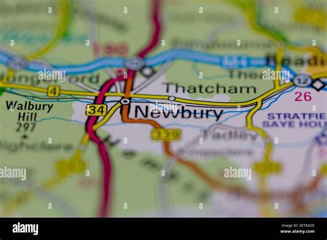 Newbury Shown On A Road Map Or Geography Map And Atlas Stock Photo Alamy