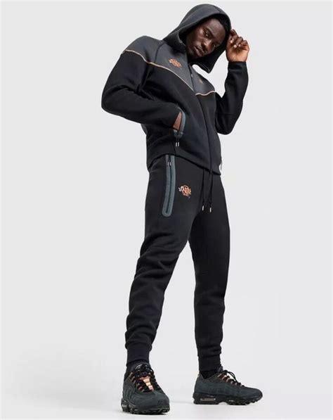 Nike Syna Tech Fleece Central Cee Black Gold Full Tracksuit Size