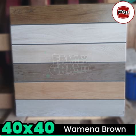 Jual Keramik Motif Kayu 40x40 Mass Wamena Brown Lantai Teras Garasi