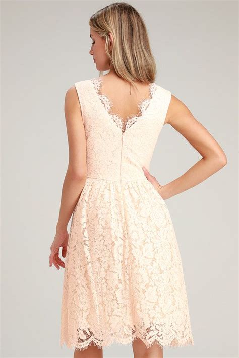 Love Swept Blush Pink Lace Midi Skater Dress Lace Midi Dress Womens