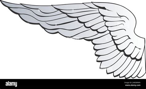 Spread Out Eagle Wing Or Angel Wing Vector Illustration Isolated On