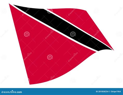 Trinidad And Tobago Waving Flag Graphic With Clipping Path 3d