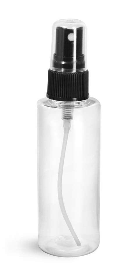 Oz Clear Pet Cylinder Bottles W Black Fine Mist Sprayers Fine Mist