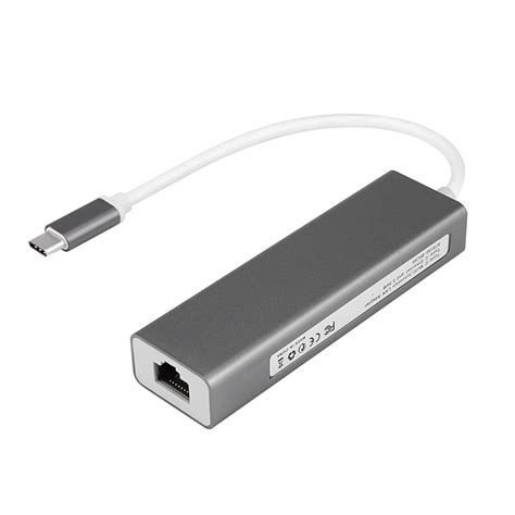 Usb C To Lan Ethernet Adapter Usb 31 Type C 3 Port Hub Wired Network Adapter