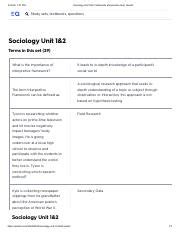 Sociology Unit Flashcards And Practice Test Quizlet Pdf