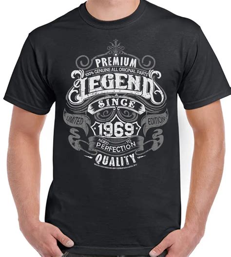 Summer O Neck Cotton1969 Mens Funny Legend Vintage 50th Milestone Birthday T Shirt 50 Year Old