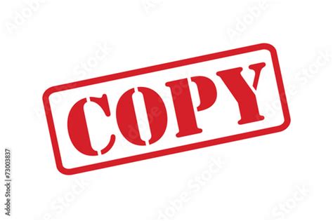 COPY Red Rubber Stamp Vector Over A White Background Stock Vector