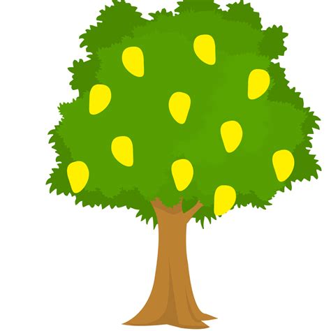 Cartoon Illustration Of A Mango Tree Png