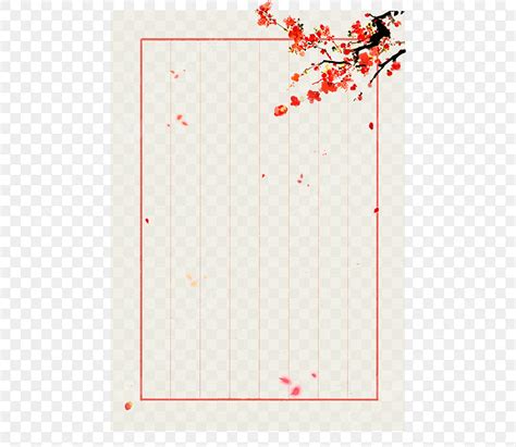 Plum Blossom Hd Transparent Ancient Wind Letter Plum Blossom Border