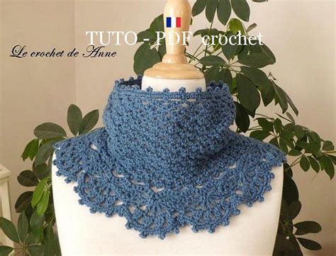 PDF CROCHET Tour de cou snood orné d une belle bordure dentelle