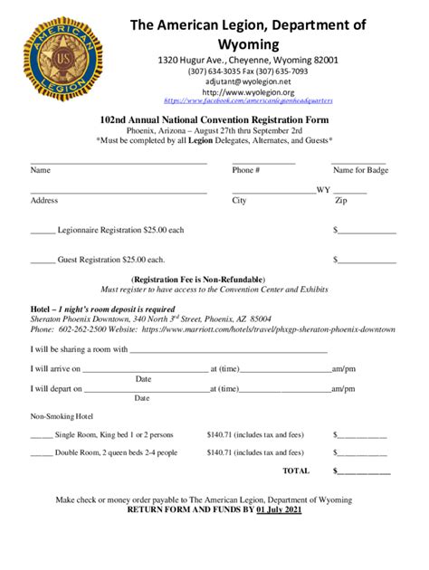 Fillable Online 90th Annual National Convention Registration Form Fax