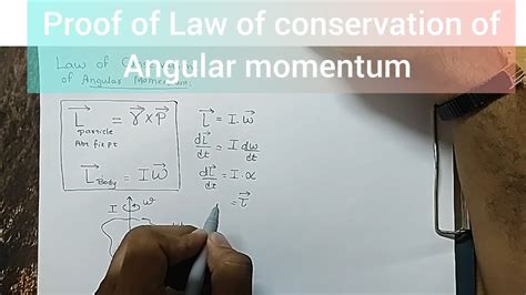 Proof Of Law Of Conservation Of Angular Momentumexplanation Class 11