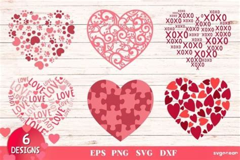 Valentines Day Hearts Svg Bundle Graphic By Svgocean · Creative Fabrica