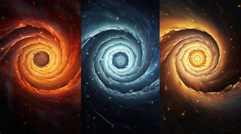 Premium AI Image | 3 versions being in a spiral galaxies