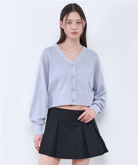 MUSINSA MUSINSA STANDARD WOMAN Women S Plain Crop Cardigan Pastel Blue