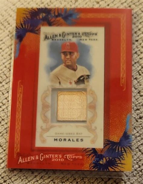 2010 Topps Allen And Ginter Kendry Morales Game Used Bat Relic Angels