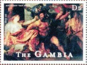 Stamp: Samson and Delilah (Gambia) (Paintings by Anthony Van Dyck (2000 ...