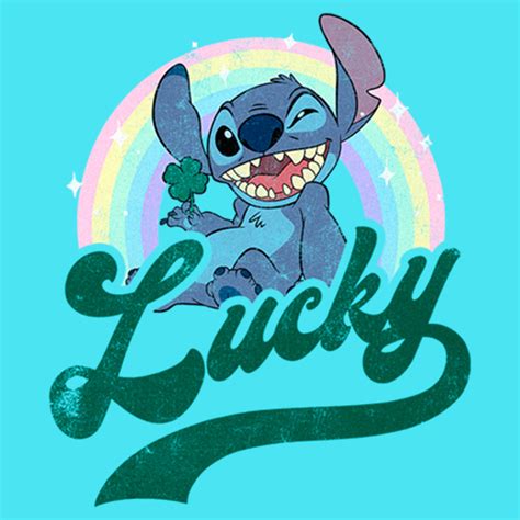 Girl S Lilo And Stitch Lucky Rainbow Wink Distressed T Shirt Fifth Sun