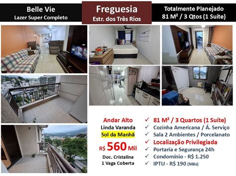 Apto JPA Freguesia 3 Rios Belle Vie 91M²