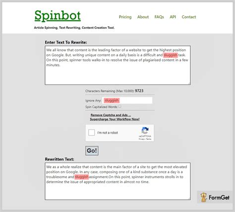 5+ Best Article Spinner Tools (Free & Paid) | FormGet
