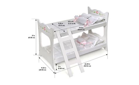 Amazon Badger Basket Toy Doll Bunk Bed With White Bedding And