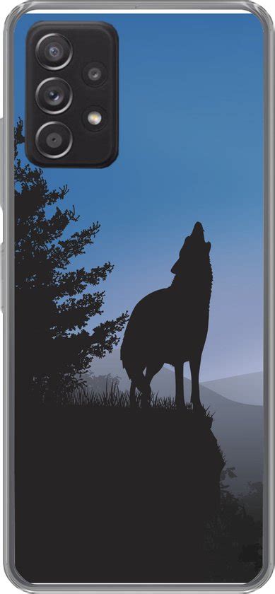 Samsung Galaxy A G Hoesje Wolf Bomen Silhouet Siliconen