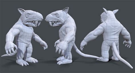 3d Model Rat Man Vr Ar Low Poly Cgtrader