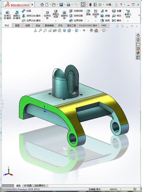 4月19日：3d建模练习题3d18 M03 Solidworks 2019 模型图纸下载 懒石网