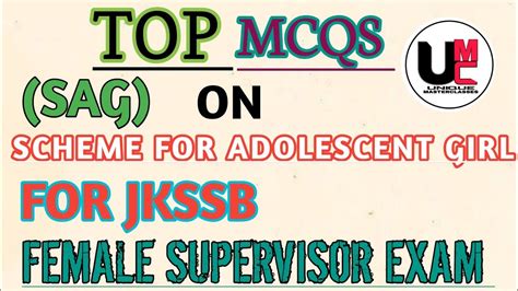 Mcqs On Sag Scheme Mcqs On Schemes For Adolescent Girl For Jkssb