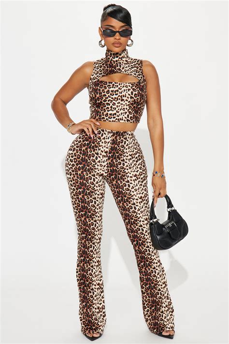 Meet Me In The Wild Leopard Pant Set Leopard Fashion Nova Matching Sets Fashion Nova