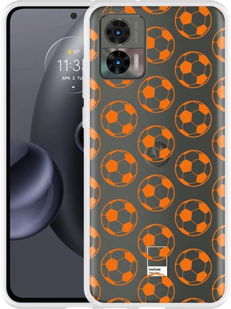 Motorola Edge Neo Hoesje Orange Soccer Balls Designed By Cazy Bol