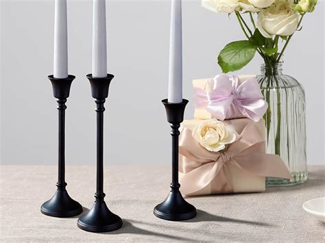 Lamplust Black Taper Candle Holder 8 Inch Tall Candle
