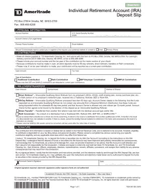 Td Ameritrade Sep Ira Deposit Slip Fill And Sign Printable Template