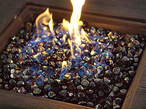 Li Decor 10 Pound Fire Glass Diamonds 1 Inch Fire Pit Glass Fire Glass Rocks For Gas Fireplace