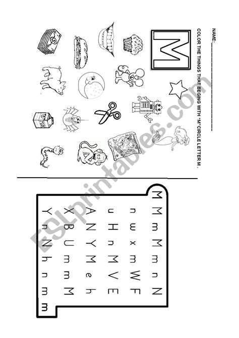 Letter M Phonics Worksheets