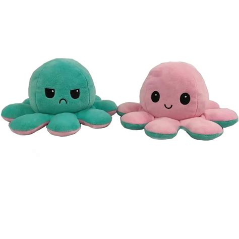 Pulpo De Peluche Reversible Dos Capas Diferentes Colores