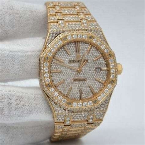 VVS Moissanite Full Iced Out Diamond Stainless Steel Rose Gold Plated