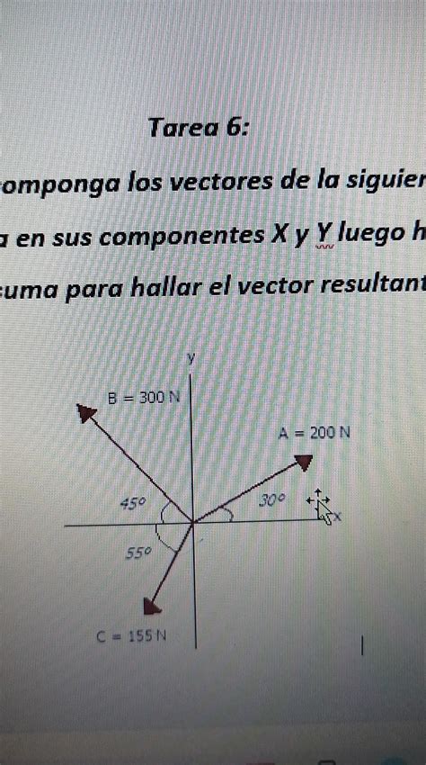 Descomponga Los Vectores De La Siguiente Figura En Sus Componentes Xy Y