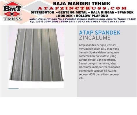 Jual Atap Metal Spandek Zincalume X M Di Lapak Dara Mitra Sale