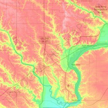 Lee County Topographic Map Elevation Relief