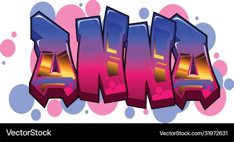 Anna Name Text Graffiti Word Design Royalty Free Vector